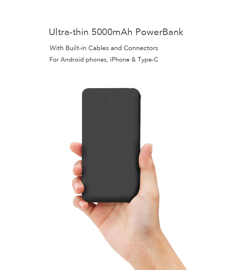 ES103 Power Bank with Built-in Cables 5000mAh product detail