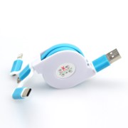 ES208 Retractable 3in1 USB Charging Cable