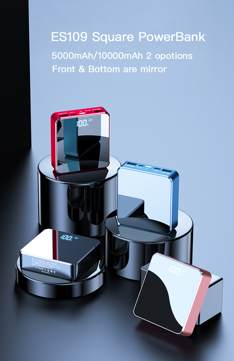 ES109 Square Mirror Power Bank 5000mAh/10000mAh product detail